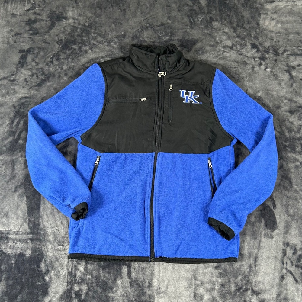 Genuine Stuff Kentucky Wildcats Fleece Jacket Boys Large 14/16 Blue Full Zip‎